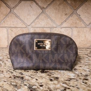 Michael Kors Brown Leather Make Up Bag